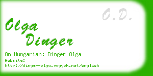 olga dinger business card